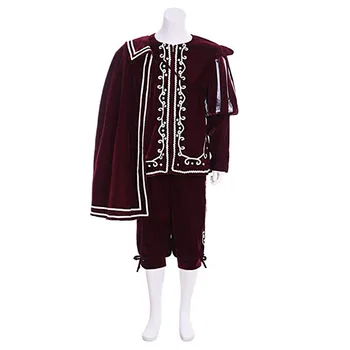 Cosplaydiy Meri Renaissance Tudor Mens Cosplay Kostum S Plašč Kraljica Elizabeta Letnik Rdečo Obleko L320