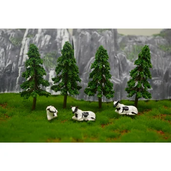 30/50/100 kozarcev za 7,2 cm ABS Plastike Model Zelena Drevesa Igrača Obsega Miniaturni Barve Tasson Rastlin Za Diorama Gozd Scene Postavitev Kompleti