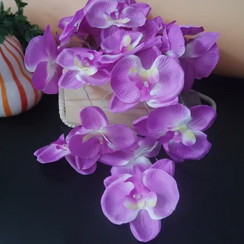 Klasična vijolično ročno orhideja je cvet svetlobe niz,svate/Novo leto cvetlični svetlobe deccor.Fotografija Vila lučka rekviziti