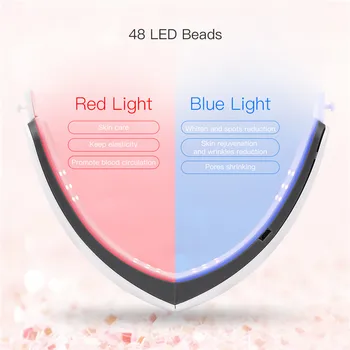 CkeyiN Brado Proti-Line Up Dvigalo Pasu Pralni Rdeča Modra LED Foton Terapija Obraza Dvižne Naprave Obraz Hujšanje Vibracije Massager
