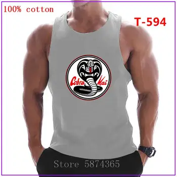 Cobra Kai simbol oblačila, spodnje majice, Tiskanje Kača Mens Cisterno Vrh Mišice Majica Tanktop Stringer Bodybuilding, Fitnes Telovnik