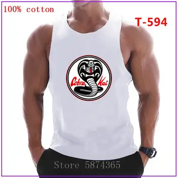 Cobra Kai simbol oblačila, spodnje majice, Tiskanje Kača Mens Cisterno Vrh Mišice Majica Tanktop Stringer Bodybuilding, Fitnes Telovnik