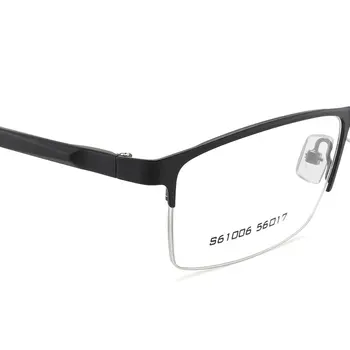 Zlitine Okvir Očal je Pol Platišča Eye Glasses Moških Poslovni Slog Optična Očala s Spomladanski Tečaji Kratkovidnost Očala