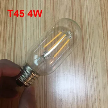 3Pack T45 LED Edison Žarnice Žarnica 4W E27 AC220V Letnik LED Žarnice Visoka osvetljenost Toplo Bela Zamenjava 40W Žarnica