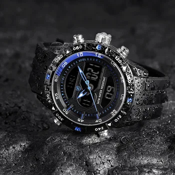 Moda Hooktooth SHARK blagovne Znamke Podjetja Moških Ura LCD Auto Datum Budilka Štoparica Kronograf Black Tekaške Quartz Šport Watch/SH600
