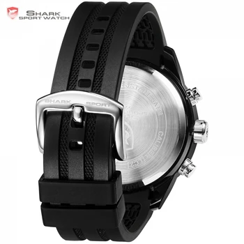 Moda Hooktooth SHARK blagovne Znamke Podjetja Moških Ura LCD Auto Datum Budilka Štoparica Kronograf Black Tekaške Quartz Šport Watch/SH600