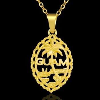 Ogrlice Za Ženske Trendy Zlato Barvo Guam Zastavo Zemljevid Obesek Nakit Guam Državi Zemljevidi Patriotske Nacionalni Dan Darilo
