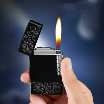 Ustvarjalne kovinski vžigalnik odprti ogenj, cigaretni posameznih kolo lažji butan plin svetlo zvok