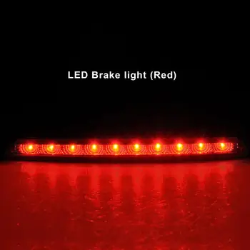 Jasno Objektiv Rdeča LED Zadnje 3. Tretja Zavorna Luč Za VW Scirocco 2008-2016,za 10 Piranha Sveže Rdeče LED Luči