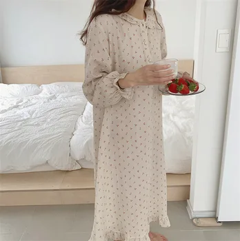 Zimske Ženske Toplo Sleepwear Obleko Risanka Plus-velika Kawaii Srčkan Dolg Rokav Nightdress pijama kimono Plašč Perilo Nov prihod
