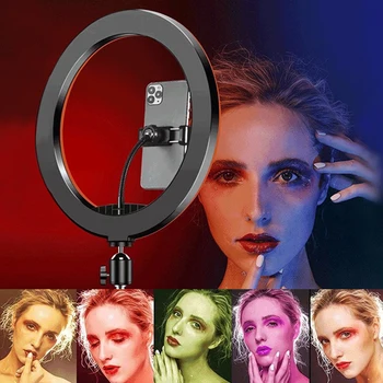 26cm33cm45cm RGB Selfie Obroč Svetlobe S Stojalom Telefon Stojalo Profesionalni Foto Studio Fotografija Obroč Lučka za Youtube Ringlight