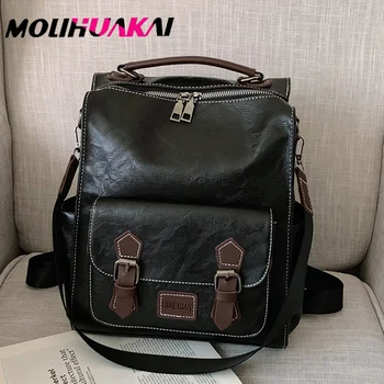Molihuakai 2020 New visoke kakovosti PU nahrbtnik ženski velike zmogljivosti potovanja nahrbtnik šolsko torbo modni ženski šolski nahrbtnik