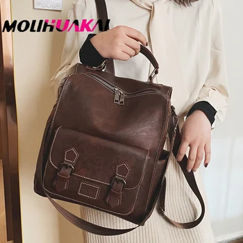 Molihuakai 2020 New visoke kakovosti PU nahrbtnik ženski velike zmogljivosti potovanja nahrbtnik šolsko torbo modni ženski šolski nahrbtnik