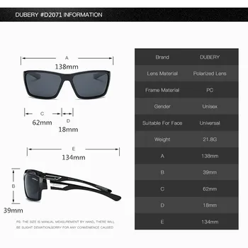 DUBERY Polarizirana sončna Očala za Moške, Ženske, Nova Moda Kvadratnih Vintage sončna Očala Šport Vožnje Retro Ogledalo Luksuzne blagovne Znamke UV400
