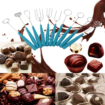 Novo Ceative Vroče Prodaje 10PCS Čokolada Namakanjem Vilice Stranka Fondue Vodnjak Torta Dekoraterstvo DIY Komplet orodij Čokolada Vilice