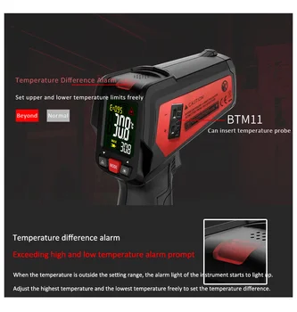 Digitalni Infrardeči Termometer BSIDE BTM11 IR-LCD Merilnik Temperature -50~580 brezkontaktno Laserski Termometri Pyrometer