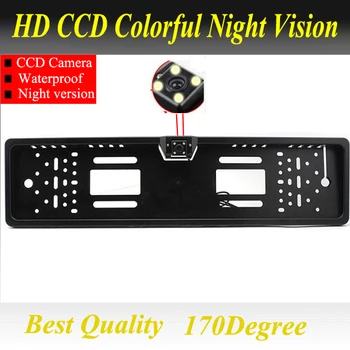 Za CCD HD avto pogled od zadaj kamero backup povratne Univerzalne kamere Evropski Okvir za registrske Tablice night vision z LED kamera
