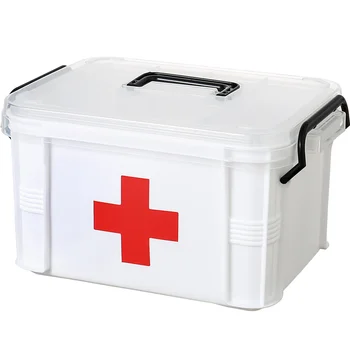 2 Plast Multifunctonal Škatla za Shranjevanje Komplet Prve Pomoči, Organizator Z Ročajem Prenosni Kompleti za PP Plastike Drog Za Gospodinjstvo Medicinska oprema