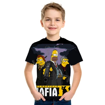 Novi fantje dekle lepa risanka Je Simpson Tiskanja 3D T shirt Harajuku risanka zabavno Simpsons T-shirt O-vratu kratkimi rokavi Tshirt