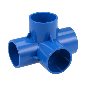 Uxcell 4 Način 40mm Tee PVC Vgradnjo Komolec - PVC Pohištva Komolec Pribor Modra