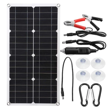 50 W Sončne celice, Dual USB Izhod Sončne Celice Poli solarnimi 10/20/30/40/50A Krmilnik za 12V Polnilec Nepremočljiva