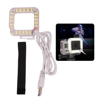Andoer USB, 20 LED delovanje Fotoaparata objektiva na Obroč Objektiva, Snemanjem Nightshot Flash Fill Light Svetilka za GoPro Hero 4 3+ 3 Vodotesno Ohišje Ohišje