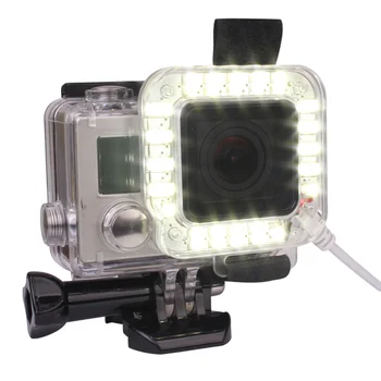 Andoer USB, 20 LED delovanje Fotoaparata objektiva na Obroč Objektiva, Snemanjem Nightshot Flash Fill Light Svetilka za GoPro Hero 4 3+ 3 Vodotesno Ohišje Ohišje