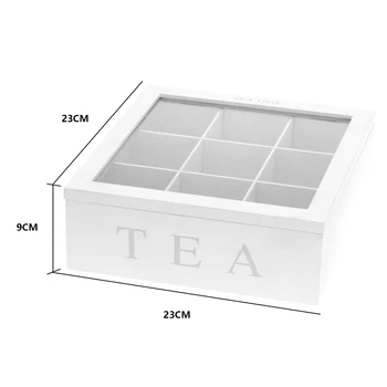 čaj Skladiščenje Lesenih Čaj Škatla z Oddelkov Kava Čaj Vreča za Shranjevanje Imetnik Organizator s Pokrovom za Kuhinjske Omare,