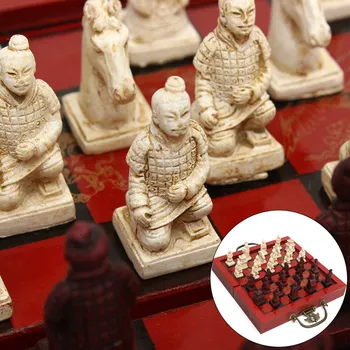 Vrh Cheristmas Darila Tradicionalnih Šah Igre Vintage Dekor Obrti Antični Kitajski Šah Figurice Set Mini Prepih