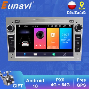 Eunavi 2 Din Android 10 avtoradio GPS za Opel Vauxhall Astra H, G, J Vectra Antara Zafiri Corsa Vivaro Meriva Veda 4G USB ŠT DVD