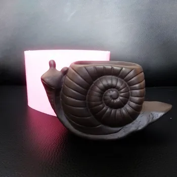 Konkretne Polž Pot Silikonski Kalup za Vrt Okrasitev Namizje Svinčnik Imetnik DIY 3D Cementa Živali vaza Plesni