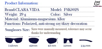 Blagovne znamke CLARA VIDA Al-Mg Zlitine Notranji Premaz Polarizirana sončna Očala Mens UV400 Polaroid Športne Vožnje na Prostem Oblikovalec sončna Očala