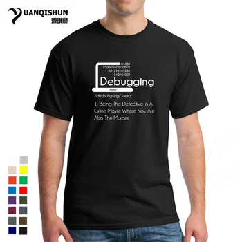 Razhroščevalne Opredelitev T-Shirt Programerji Kodiranje Darilo Bombaž T Srajce za Moške Kratke Rokav Tees Okrogle Ovratnik Letnik Velika Velikost