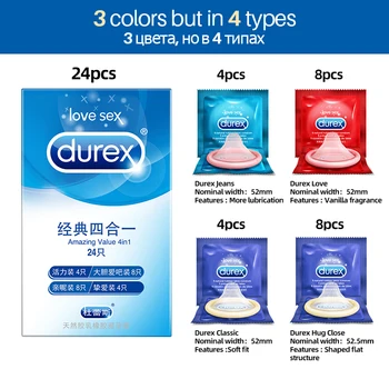 Durex Kondomov 4 Vrste Ultra Tanek 100 Kos Mazanje Naravne Gume, Proizvodov Iz Lateksa Penis Kondomi Odraslih Intimnih Blaga Seks Za Moške