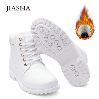 Škornji ženske čevlje 2021 toplo plišastih ženske snow škornji visoke kakovosti usnja zimske čevlje, ženska boot mode čipke-up