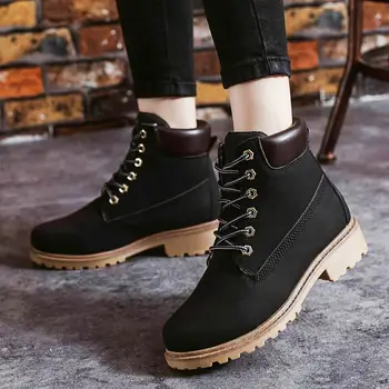 Škornji ženske čevlje 2021 toplo plišastih ženske snow škornji visoke kakovosti usnja zimske čevlje, ženska boot mode čipke-up