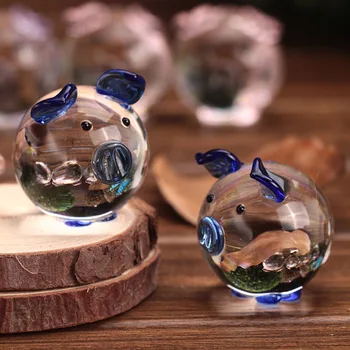 2pcs/ Box Nekaj Lepo Prašičev Domače Dekoracijo Srčkan Mini Crystal Steklo Ljubimec je Presence Živali Obrti artesanato Darilni Set