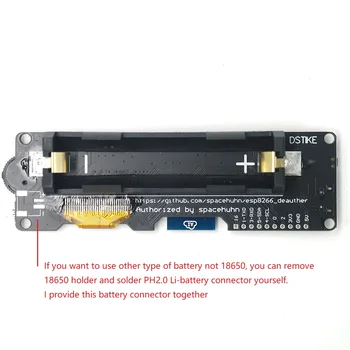 DSTIKE Deauther OLED V6 ESP8266 Razvoj Za 18650 Baterije Polarnosti Zaščita Z ohišjem, ki je Antena 4MB I1-005