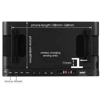VODOOL 2DIN V-Dash Avto Radio MP3 Predvajalnik, Bluetooth Autoradio Z 15W Brezžični USB Telefon Polnilnik Nosilec Za iPhone Xiaomi Huawei