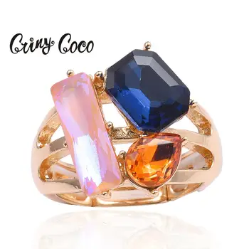 Cring Coco Žensk Crystal Ring Z Kamna za Ženske Luksuzni Nakit Prst Prstan Ženske Ljubimec Stranka Obroči Udejstvovanje Stranka Darilo