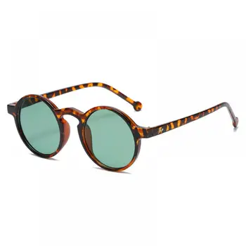 LongKeeper Moda Okrogla Sončna Očala Ženske Classic Vintage Punk Sončna Očala Za Moške Vožnje Očala Leopard Črna Očala