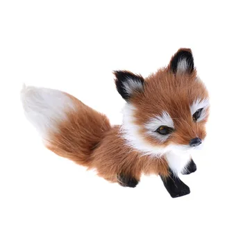 Luštna Majhna Simulacije Fox Igrač, Plišastih Mini Čepe Fox, Model Doma Dekoracijo Poročno Darilo Za Rojstni Dan, Polnjene Plišastih Živali Lutka
