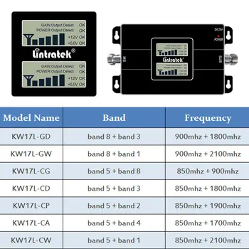 Lintratek Dual Band UMTS CDMA 3G 850 1800 4G 1700 1900 Signal Booster 2100mhz Mobilni Telefon 850mhz, Repeater Ojačevalnik Nastavite LCD-s7