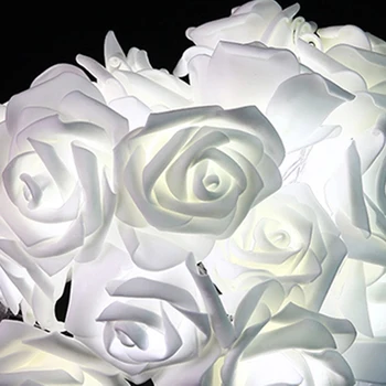 5M 20leds Poroko 6 CM Big Rose Cvet LED Šopek Niz Luči AC110-240V Pisane Rosa Božično zabavo, Vrt, Spalnica lumiere