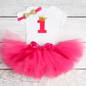 1 Leto Baby Girl Oblačenja Princesa Dekleta Tutu Obleko Malčka Otroci Oblačila Baby Krst 1. Prvi Rojstni dan Obleke infantil vestido