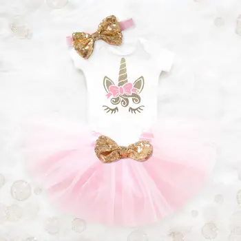 1 Leto Baby Girl Oblačenja Princesa Dekleta Tutu Obleko Malčka Otroci Oblačila Baby Krst 1. Prvi Rojstni dan Obleke infantil vestido