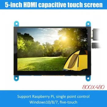 5-palčni LCD-monitor HDMI je združljiv 800X480 HD zaslon na dotik kapacitivni zaslon za Raspberry Pi 4 Model B 3B+/3B/2B/B+
