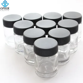 OPHIR 10pcs/veliko 22cc Povratne Steklenice Airbrush Steklenice (barve pokal) Kristalno Jasno Airbrush Rezervnih Steklenico _AC015-10x