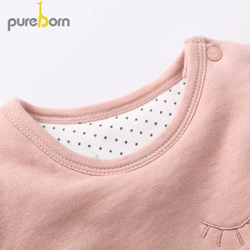 Pureborn Runo Jumpsuit+klobuk 2pcs Newborn Baby Boy, Girl Obleke Plezanje Romper Dojenčka Splošno Oblačila Določa Zimo Pomlad