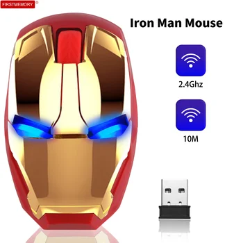 Brezžični Iron Man Miška Ergonomske 2.4 G Prenosni Mause Mobilni Računalnik, Kliknite Optične Miške USB Sprejemnik za Prenosni RAČUNALNIK Mac Book
